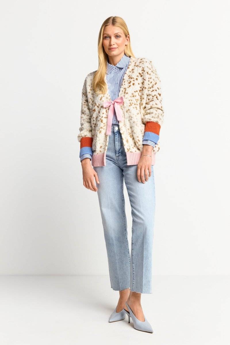 Eich & Royal Cardigan mit Kontrastbündchen und Schleife Blitzverkäufe