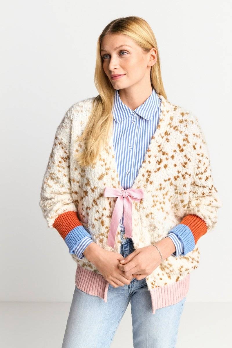 Eich & Royal Cardigan mit Kontrastbündchen und Schleife Blitzverkäufe