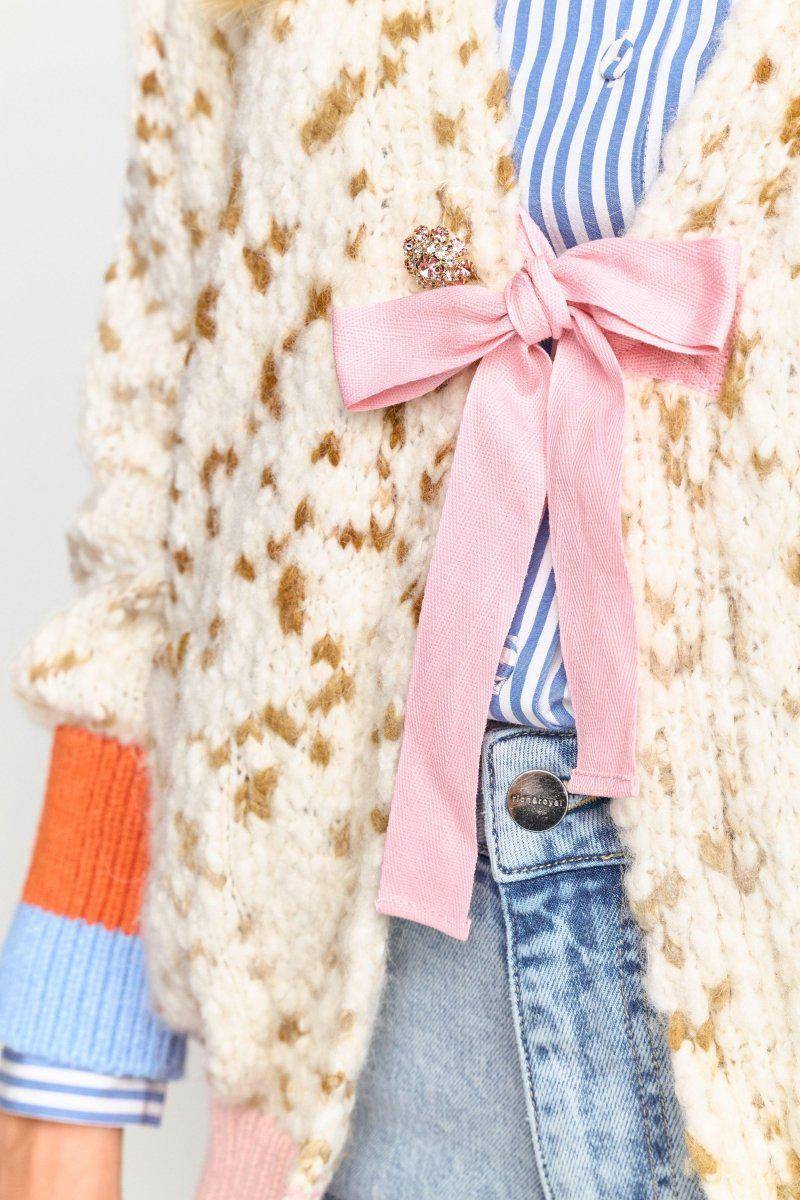 Eich & Royal Cardigan mit Kontrastbündchen und Schleife Blitzverkäufe