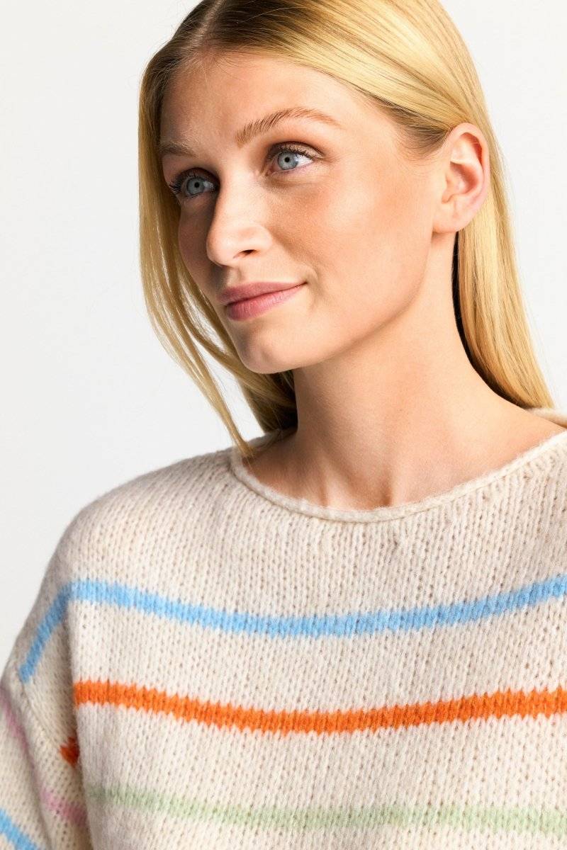 Eich & Royal Gestreifter Pullover in Perlweiß Günstiger Verkauf