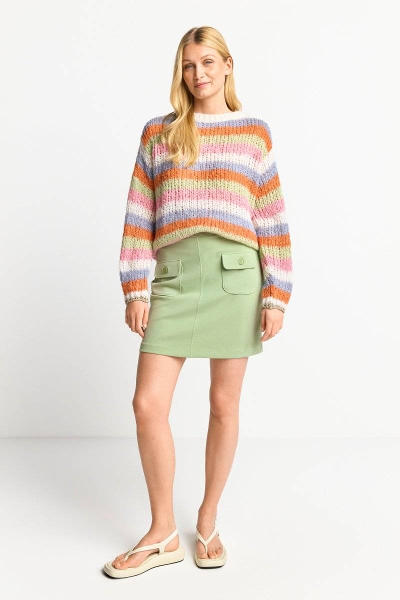 Eich & Royal Gestreifter Grobstrickpullover Meist gekauft