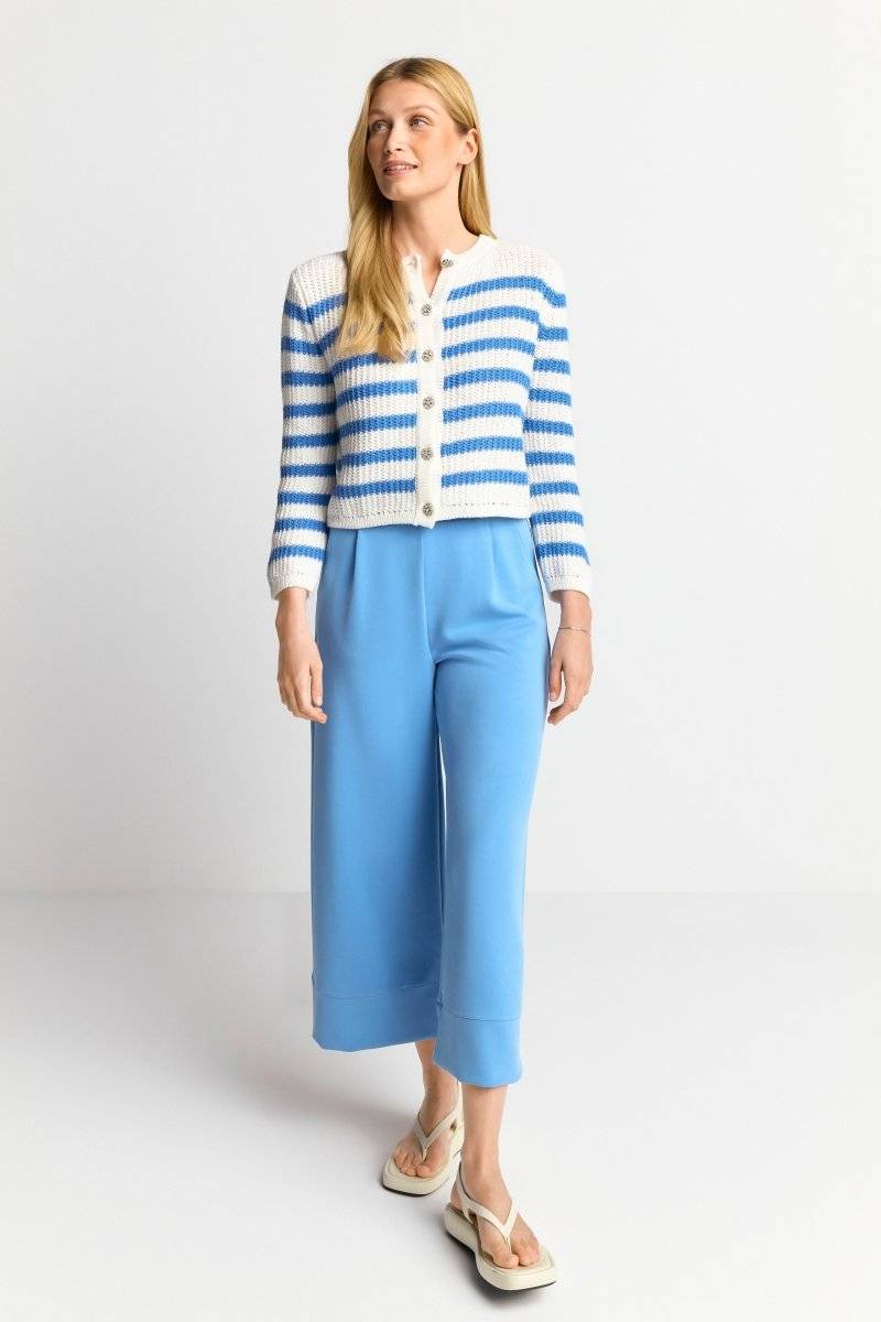 Eich & Royal Gestreifter Cardigan mit Kristallknöpfen Hotsell