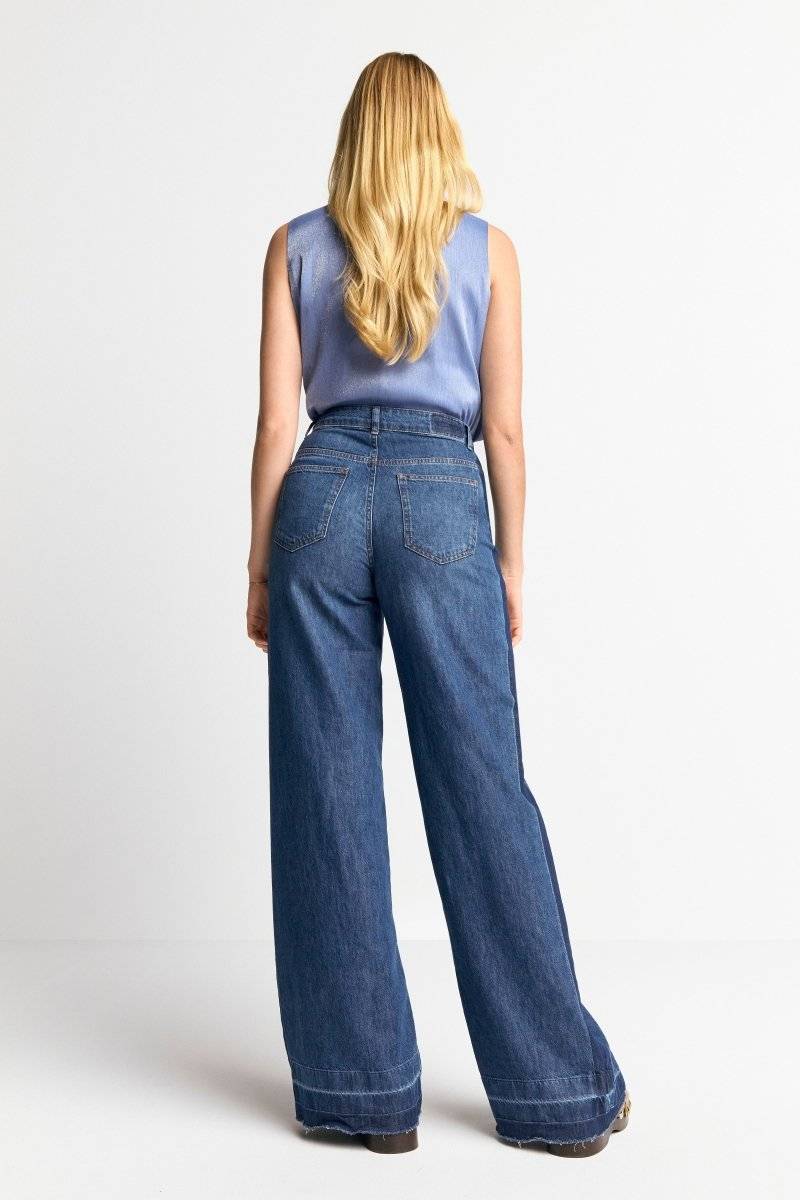 Eich & Royal Wide Leg Denim mit Seitenstreifen Schlussverkauf