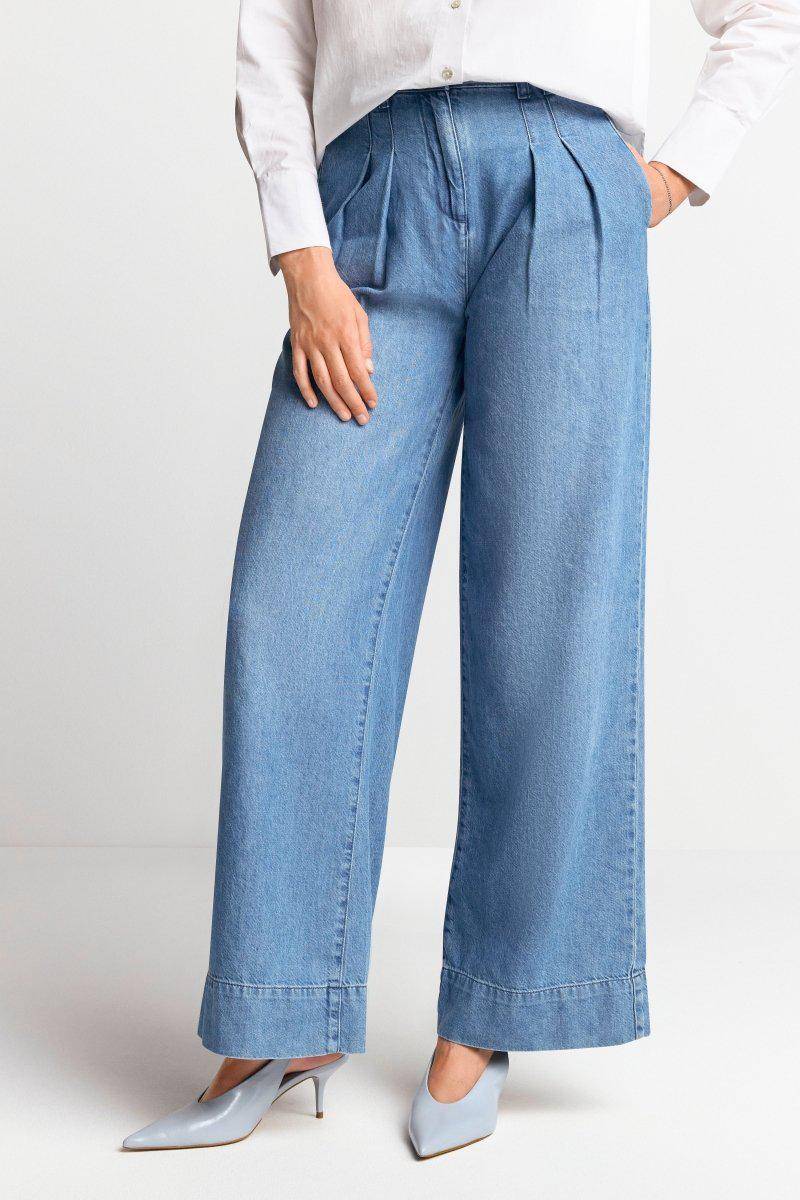 Eich & Royal Wide Leg Denim mit Bundfalten Günstiger Verkauf