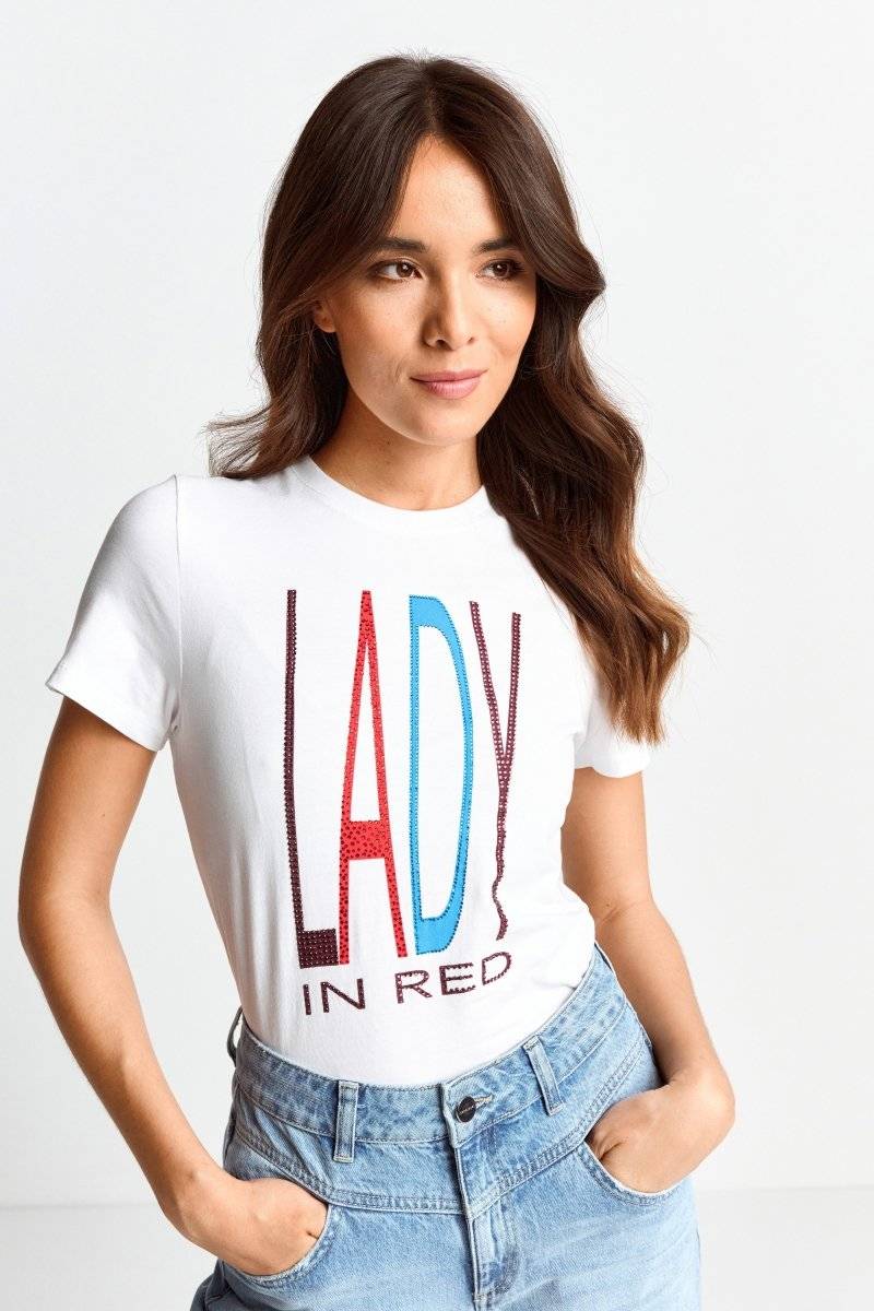Eich & Royal T-Shirt mit Strass-Schriftzug Meist gekauft