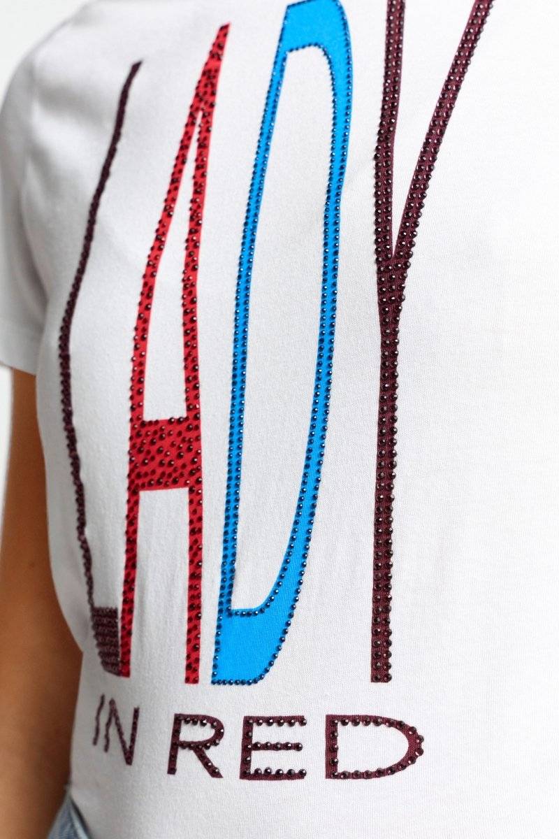 Eich & Royal T-Shirt mit Strass-Schriftzug Meist gekauft