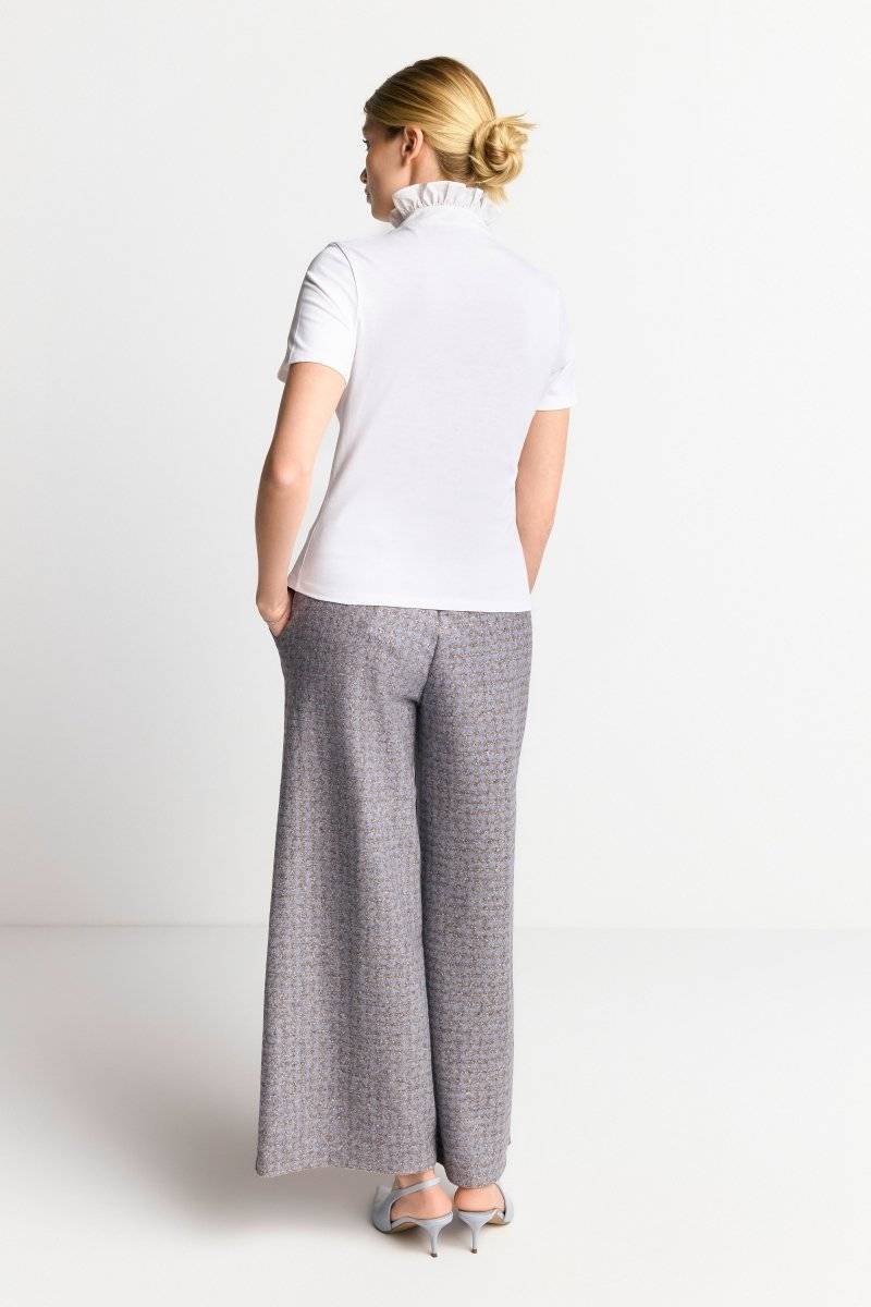 Eich & Royal Weißes T-Shirt mit Frill-Kragen Outlet