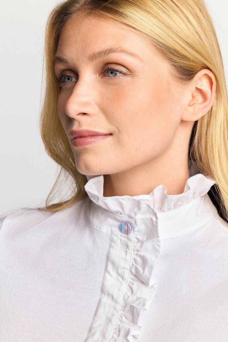 Eich & Royal Weißes T-Shirt mit Frill-Kragen Outlet