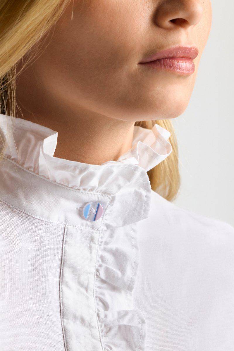 Eich & Royal Weißes T-Shirt mit Frill-Kragen Outlet