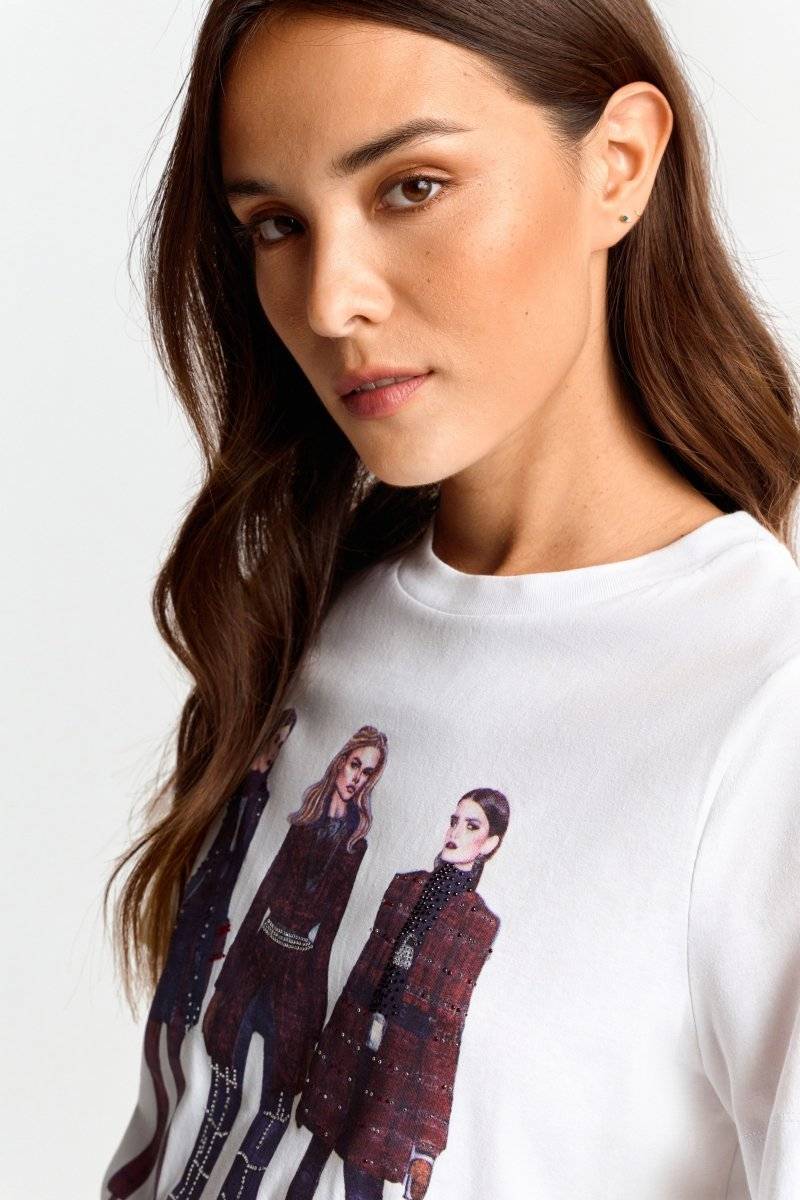 Eich & Royal Weißes T-Shirt mit Crew-Neck Auslauf