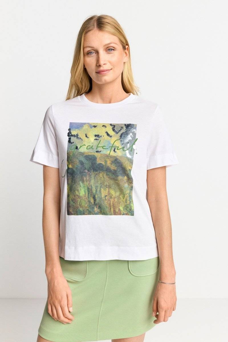 Eich & Royal Weißes T-Shirt mit Print Verkauf