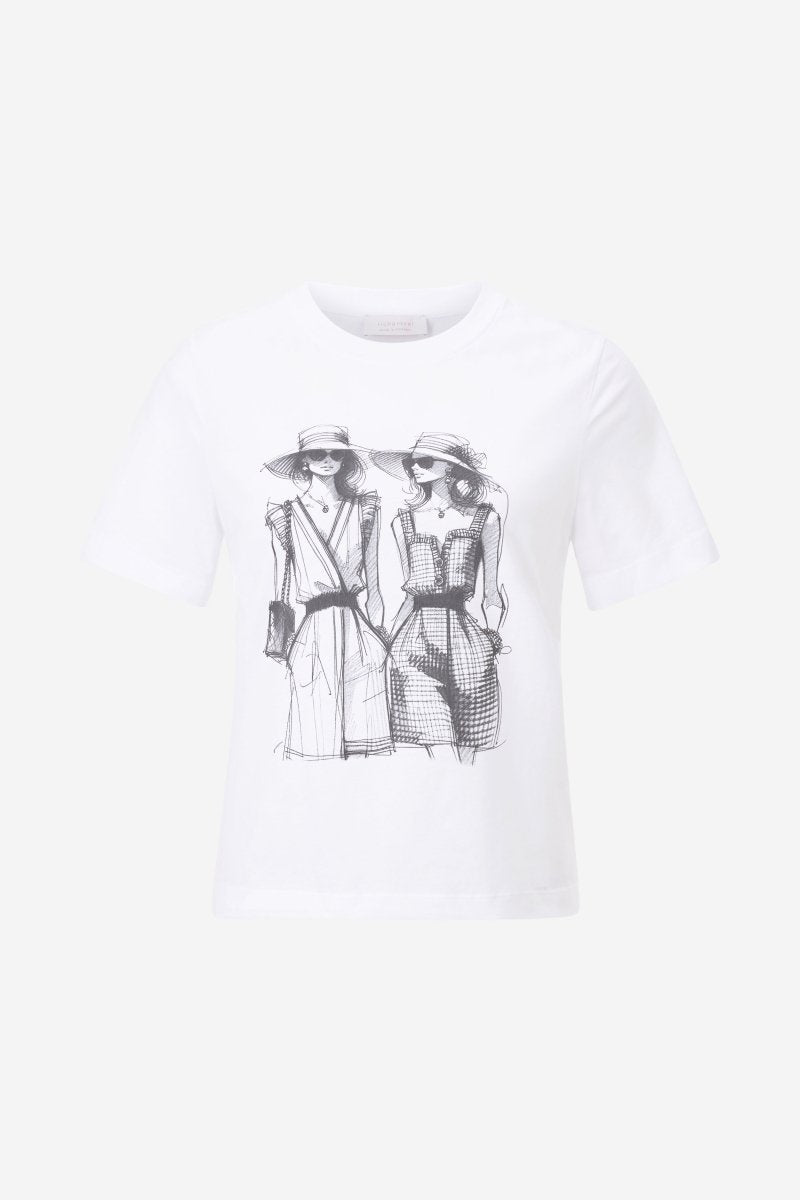 Eich & Royal Weißes T-Shirt mit Statement-Print Schlussverkauf