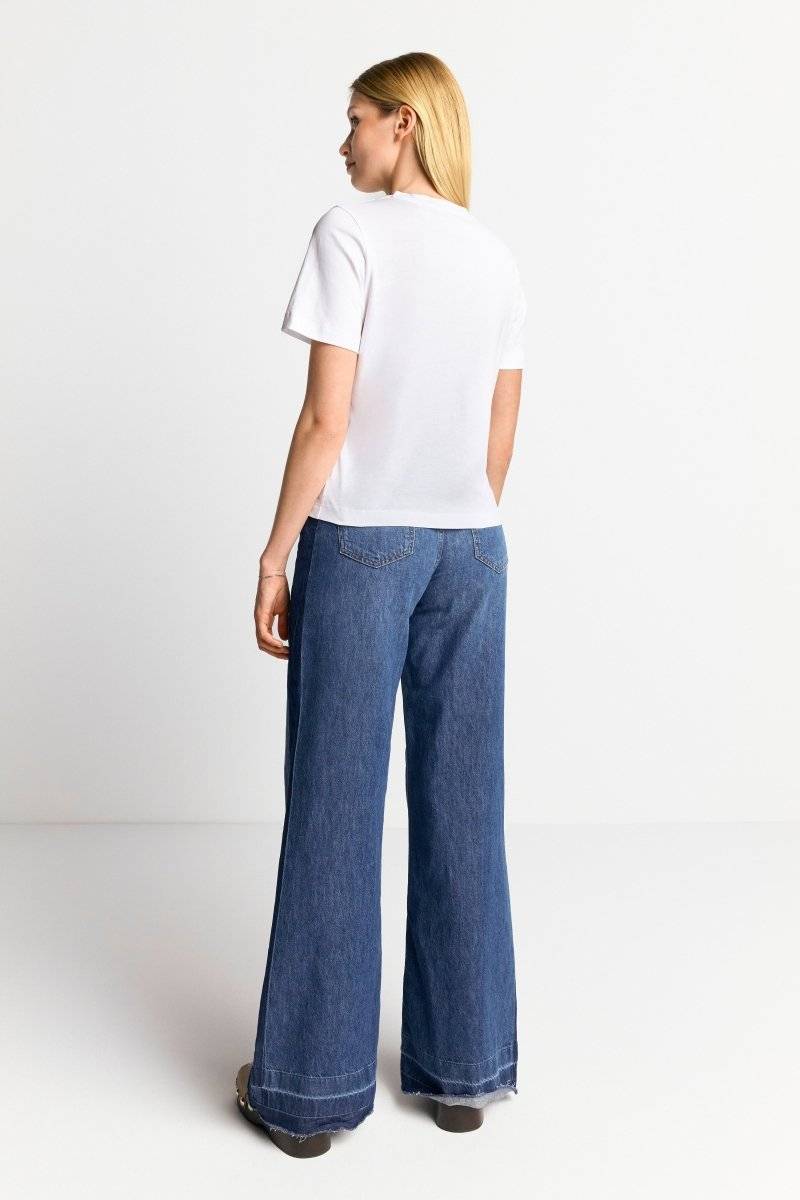 Eich & Royal Weißes T-Shirt mit Statement-Print Schlussverkauf