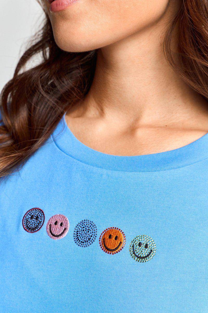 Eich & Royal T-Shirt mit Strass-Smileys Auslauf