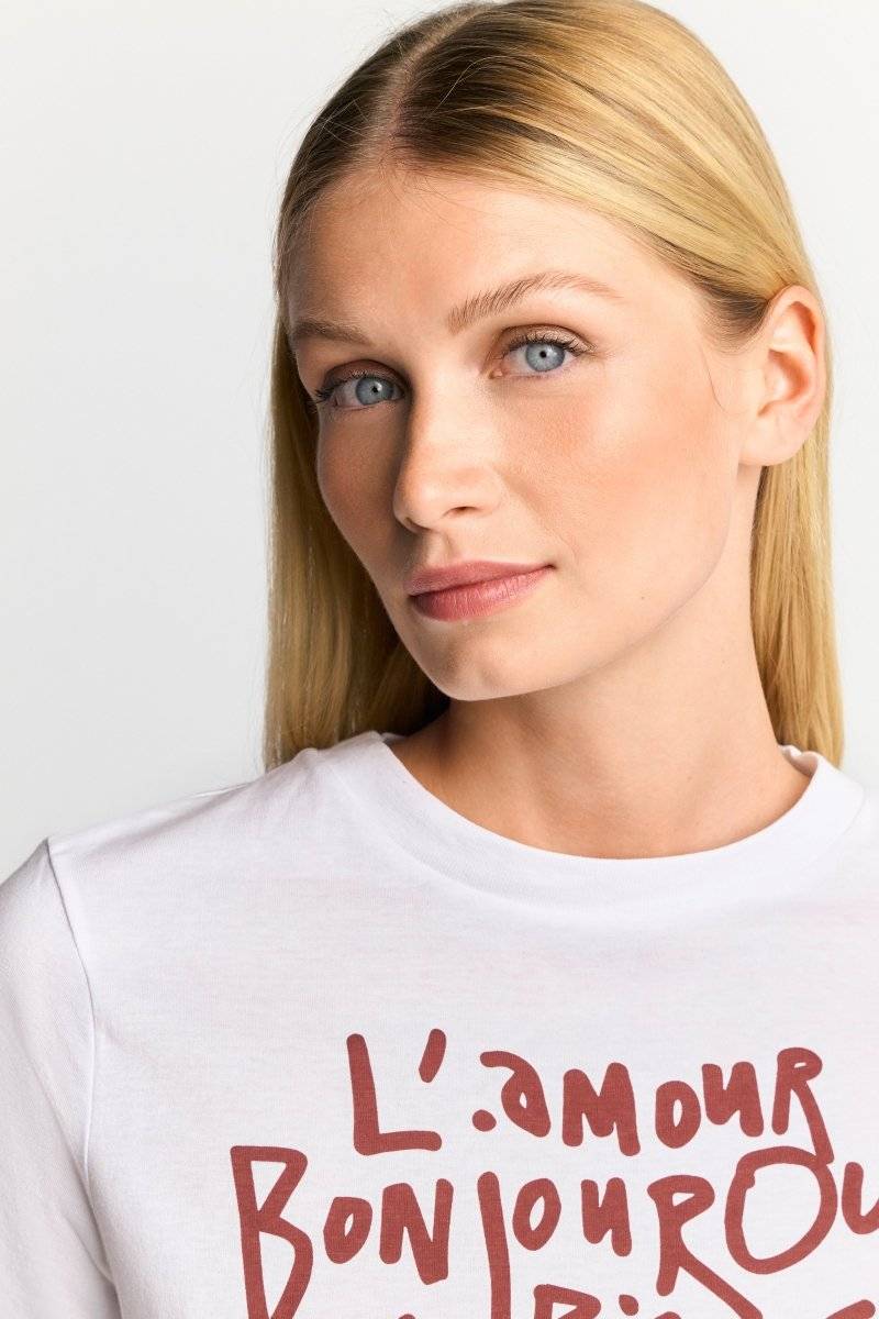 Eich & Royal Weißes T-Shirt mit Statement-Print Angebote