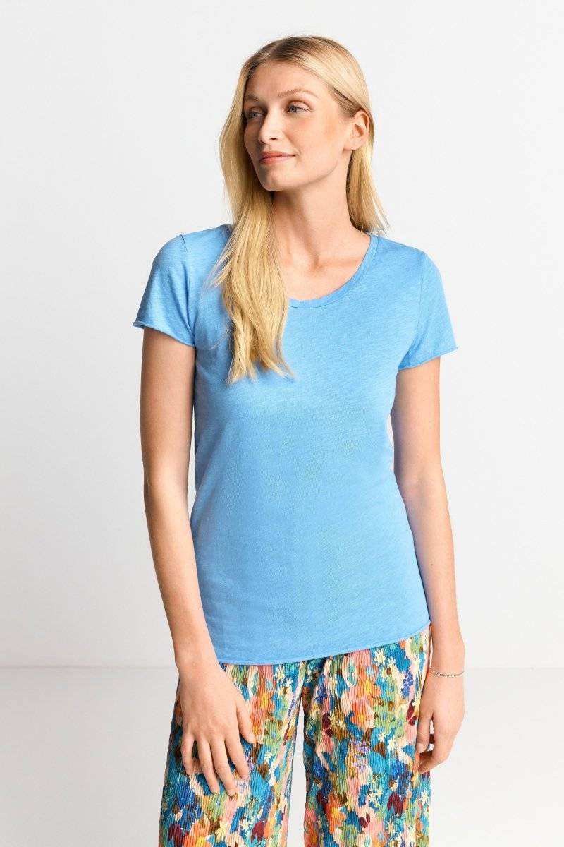 Eich & Royal Luftiges T-Shirt in Cruise Blue Fabrikverkauf