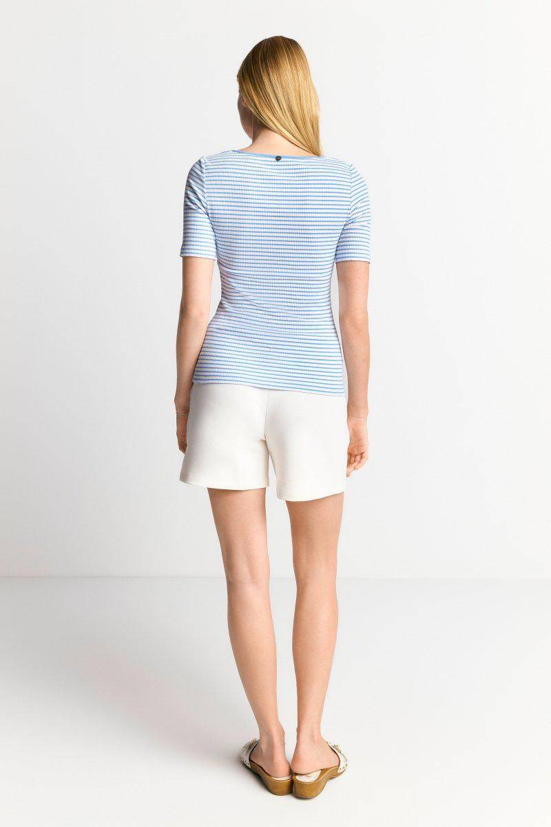 Eich & Royal Gestreiftes T-Shirt in feiner Rib-Struktur Online