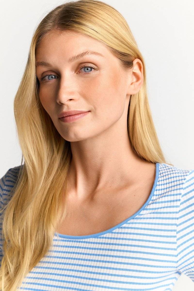 Eich & Royal Gestreiftes T-Shirt in feiner Rib-Struktur Online