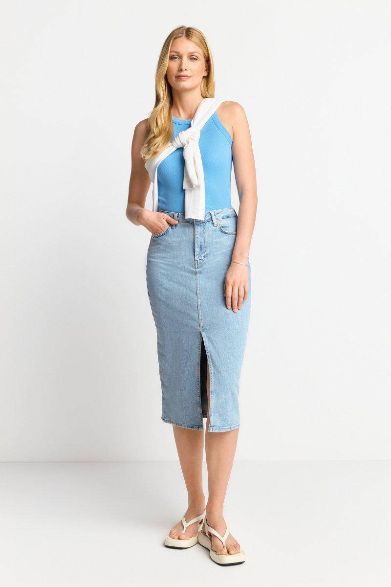 Eich & Royal Figurbetontes Rib-Top in Cruise Blue Outlet