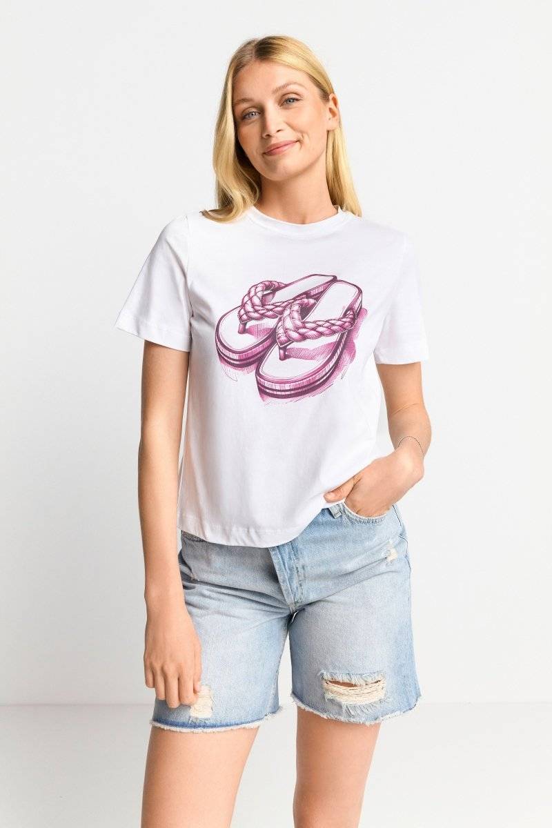 Eich & Royal T-Shirt mit strassverziertem Print Fabrikverkauf