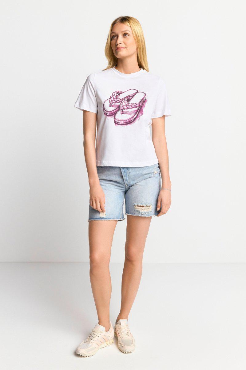 Eich & Royal T-Shirt mit strassverziertem Print Fabrikverkauf