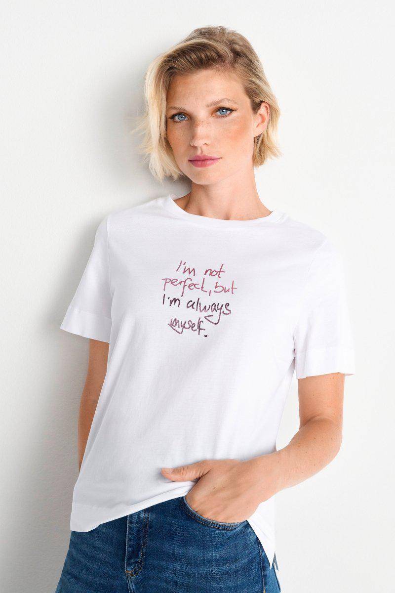Eich & Royal Weißes Statement-T-Shirt Kostenloser Versand international