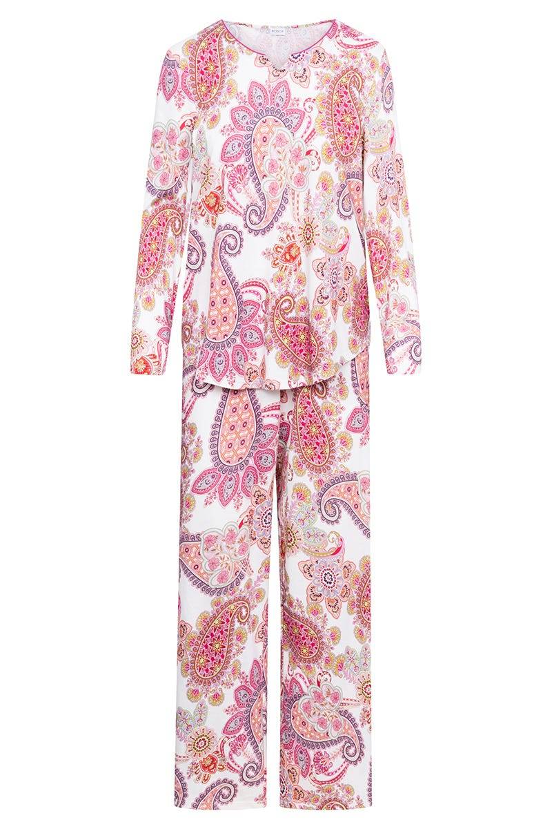 Rösch Pyjama im Paisley-Druck Beerenfarben Baumwolle/Modal Hotsell