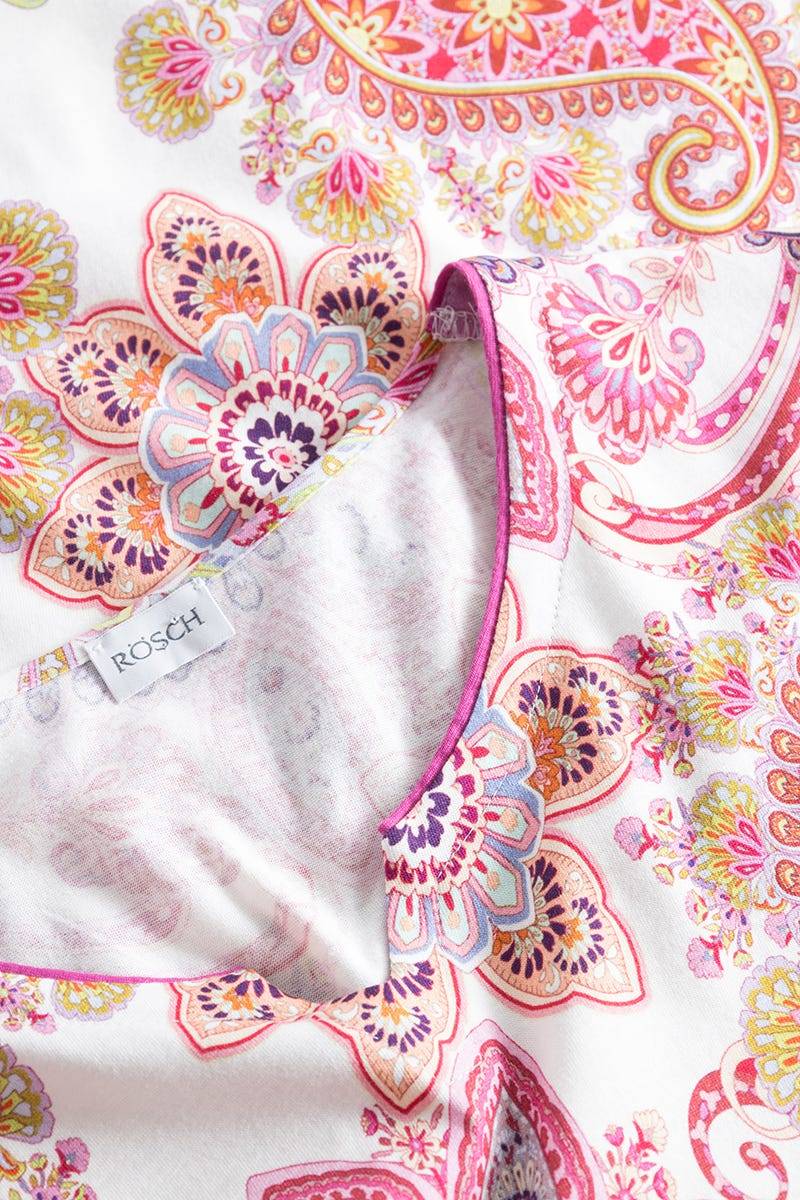 Rösch Pyjama im Paisley-Druck Beerenfarben Baumwolle/Modal Hotsell
