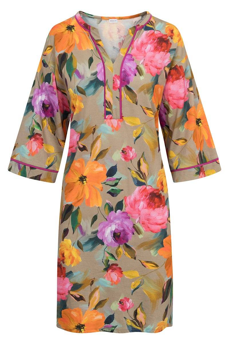 Rösch Nachthemd im Aquarell-Blüten-Druck Baumwolle/Modal Schlussverkauf