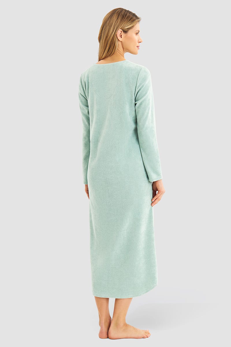 Rösch Hauskleid aus Frottee in Mintgrün Maxilänge Baumwolle/Polyester Hotsell