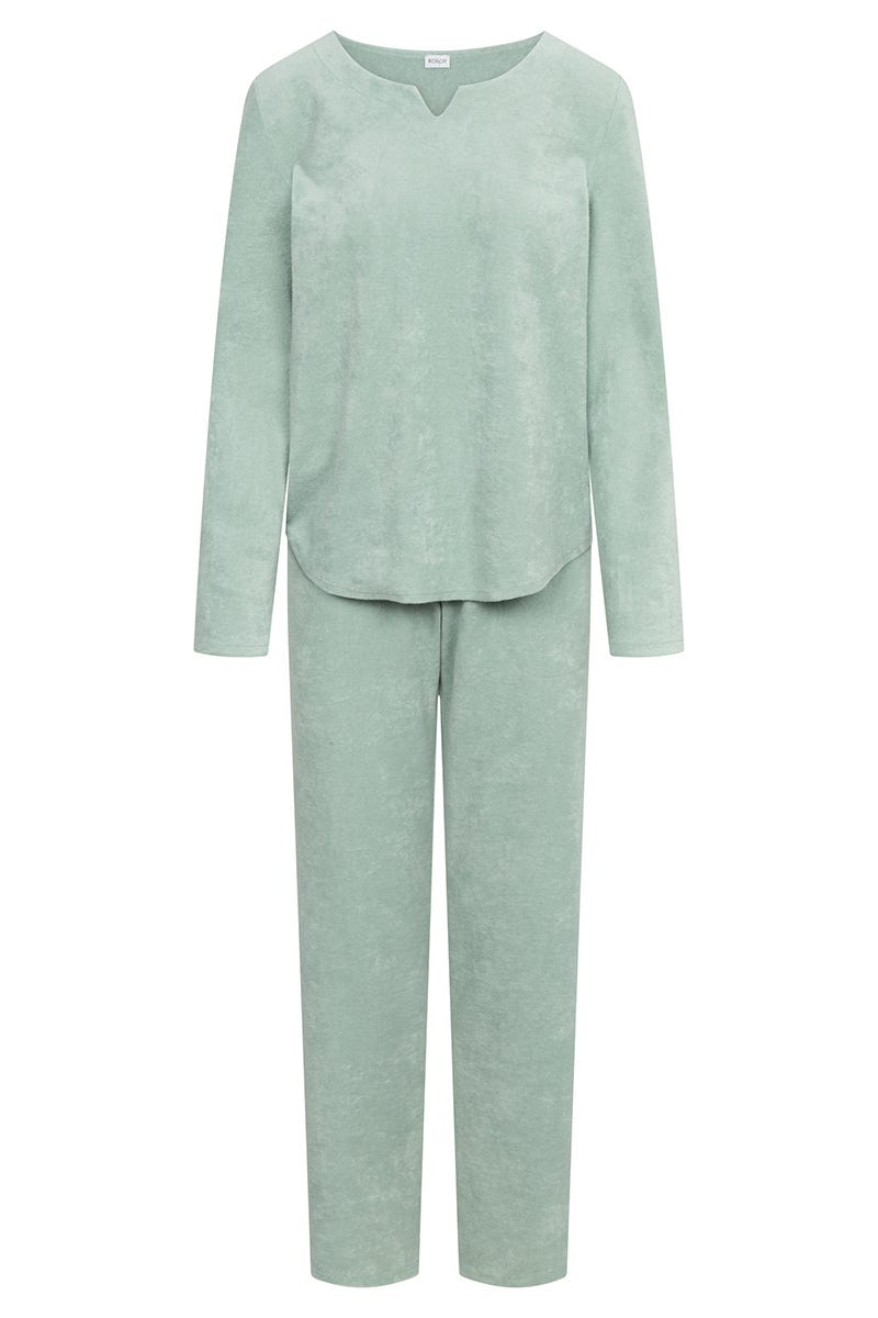 Rösch Hausanzug aus Frottee in Mintgrün Baumwolle/Polyester im Angebot