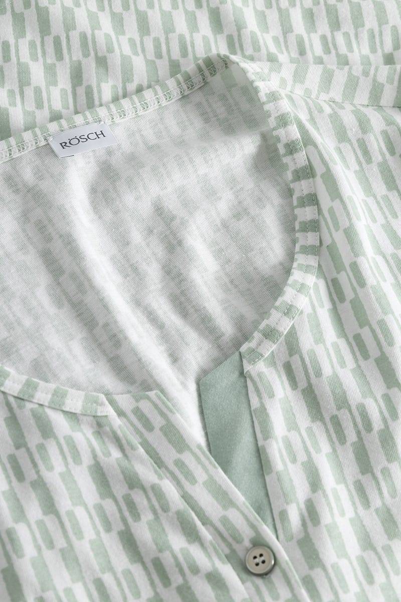 Rösch Pyjama im minimalistischen Grafikdruck Mintgrün 100% Baumwolle Blitzverkäufe