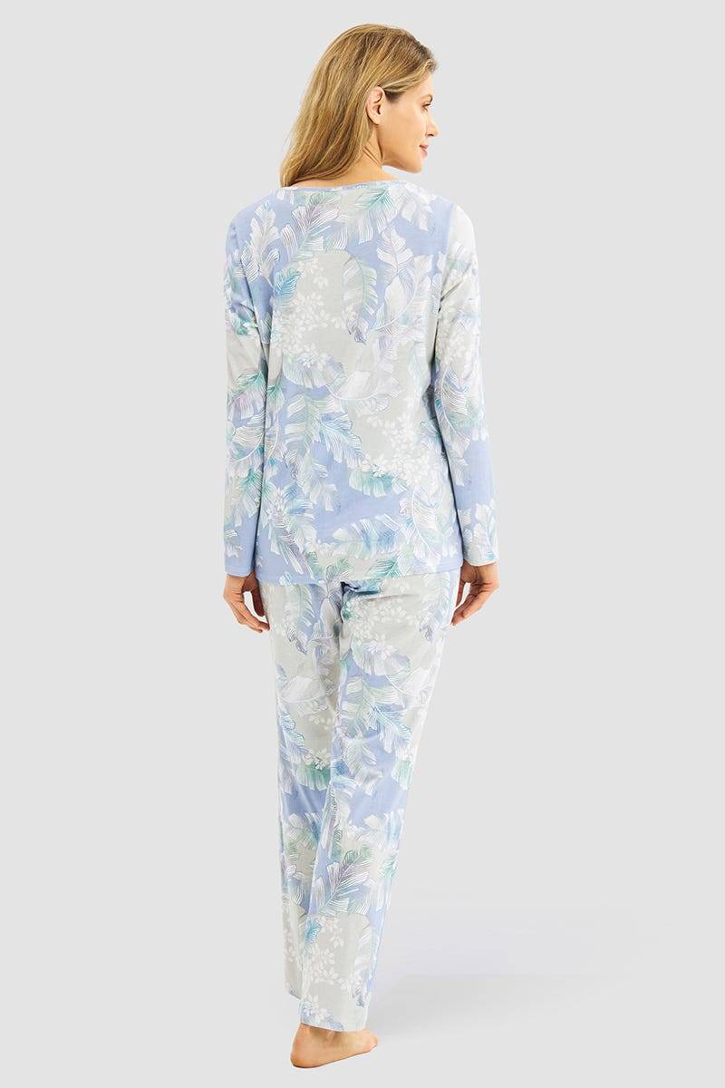 Rösch Pyjama im Federdruck Art-Style Baumwolle/Modal Auslauf