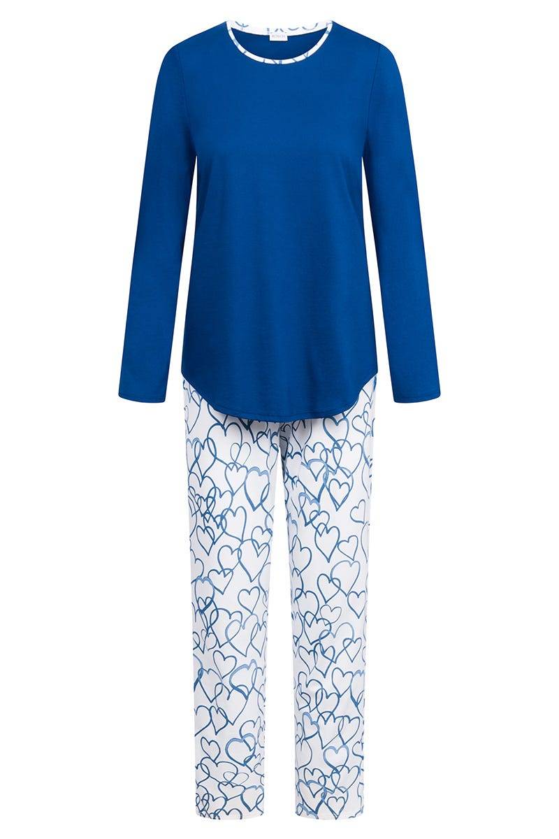 Rösch Pyjama mit Herzen-Druck 100% Baumwolle Outlet