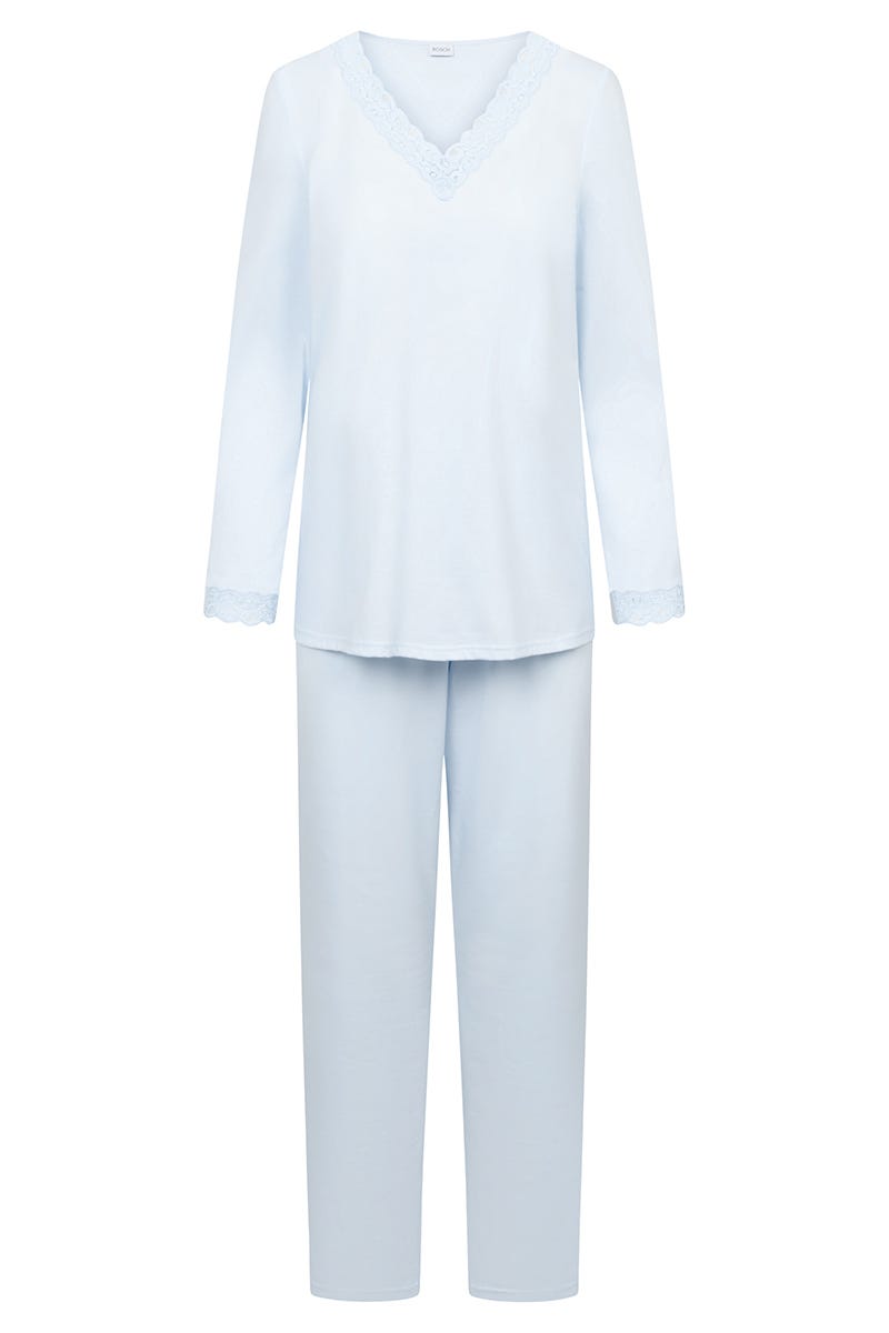 Rösch Pyjama mit Spitzendetails Baumwolle/Modal Schlussverkauf