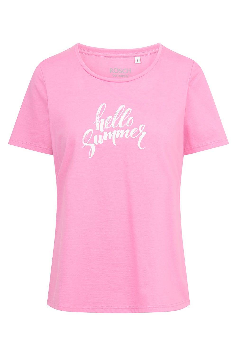 Rösch Pyjamashirt mit Schriftzug Sommer 100% Baumwolle Fabrikverkauf