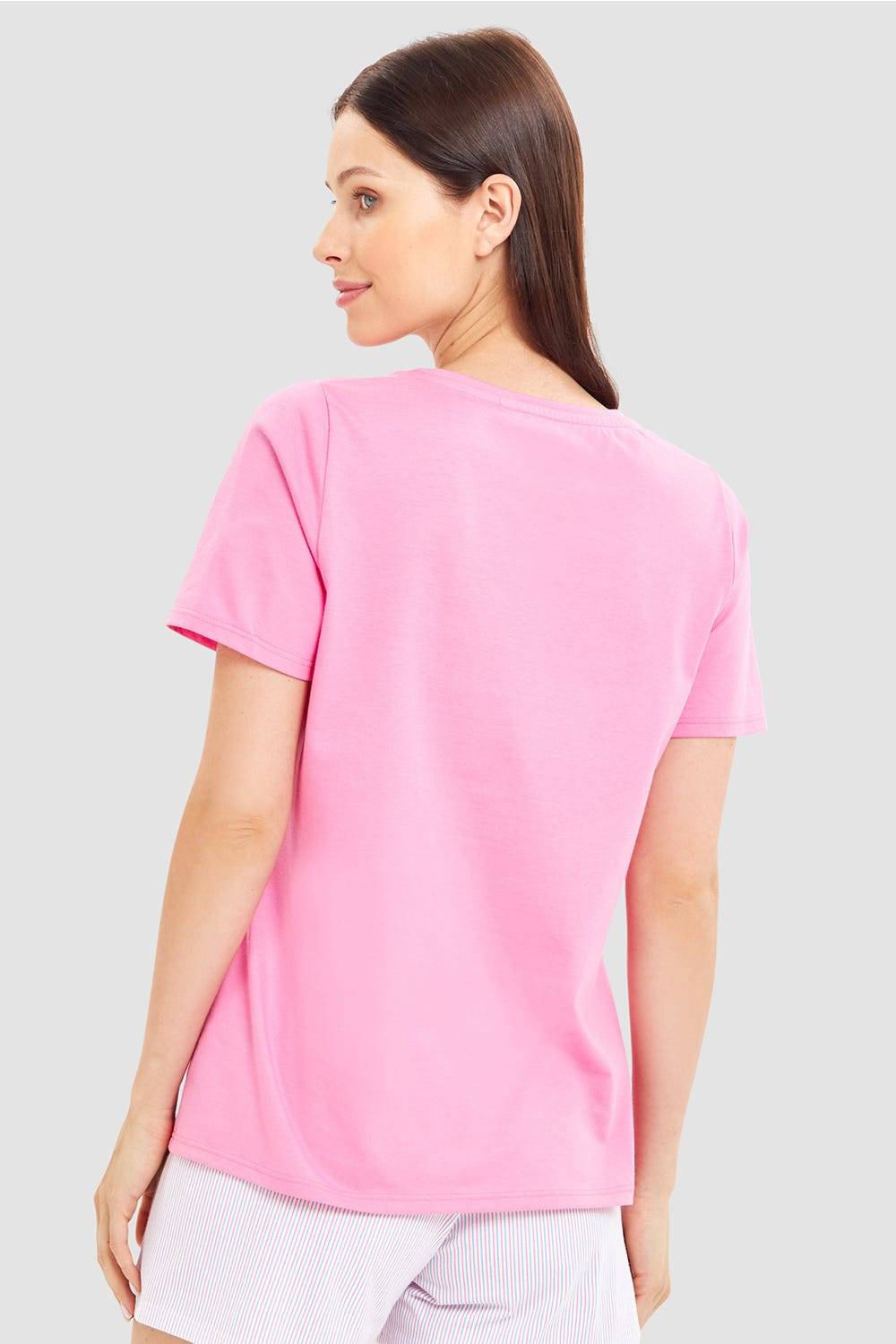 Rösch Pyjamashirt mit Schriftzug Sommer 100% Baumwolle Fabrikverkauf