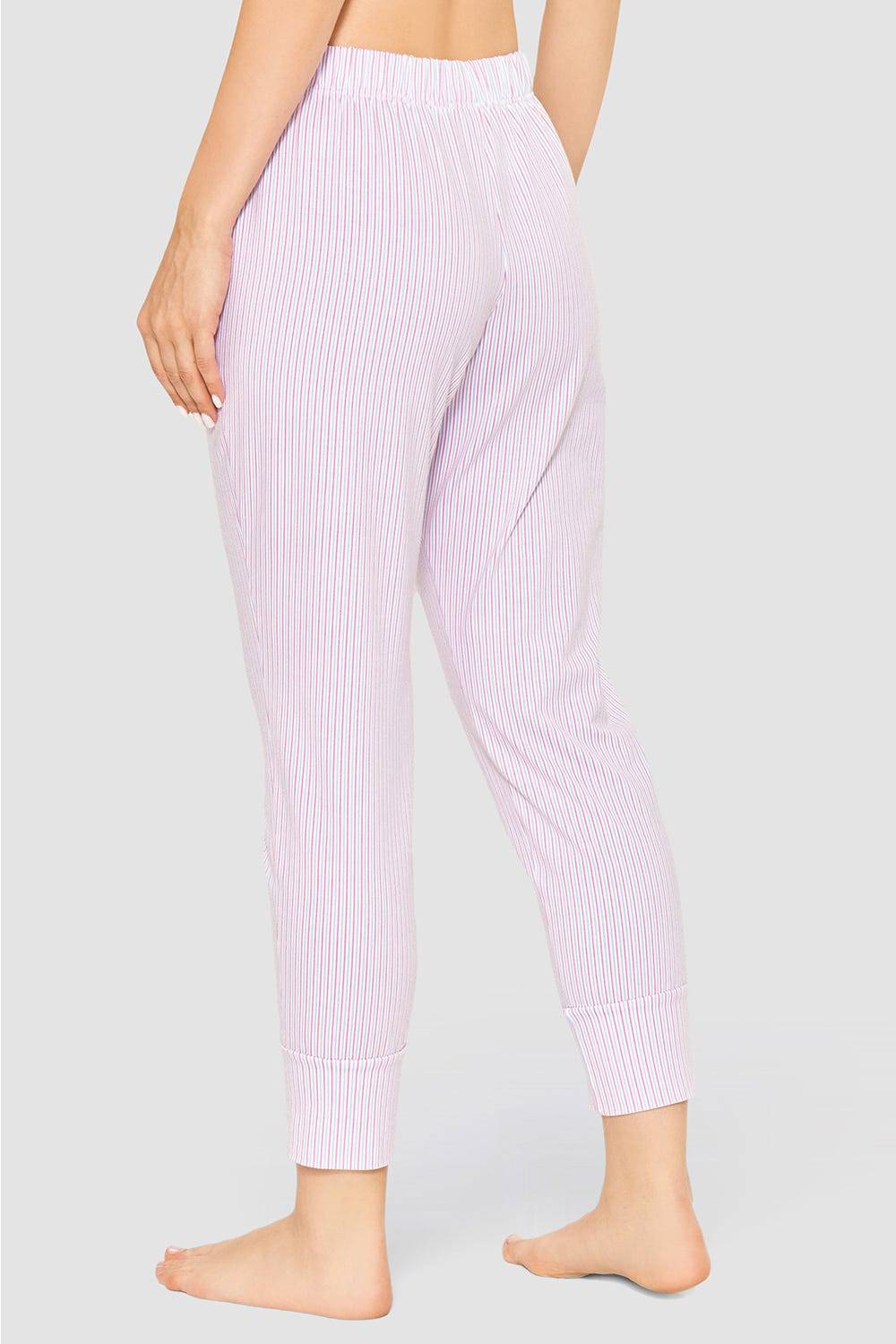 Rösch 7/8-Hose im Streifendruck Rosa-Blau Baumwolle/Elasthan Meist gekauft