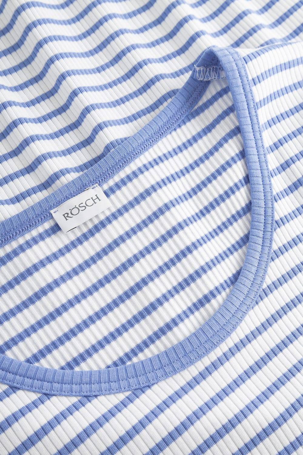 Rösch Pyjama mit Streifendruck Blau-Weiß Feinrippe Auslauf