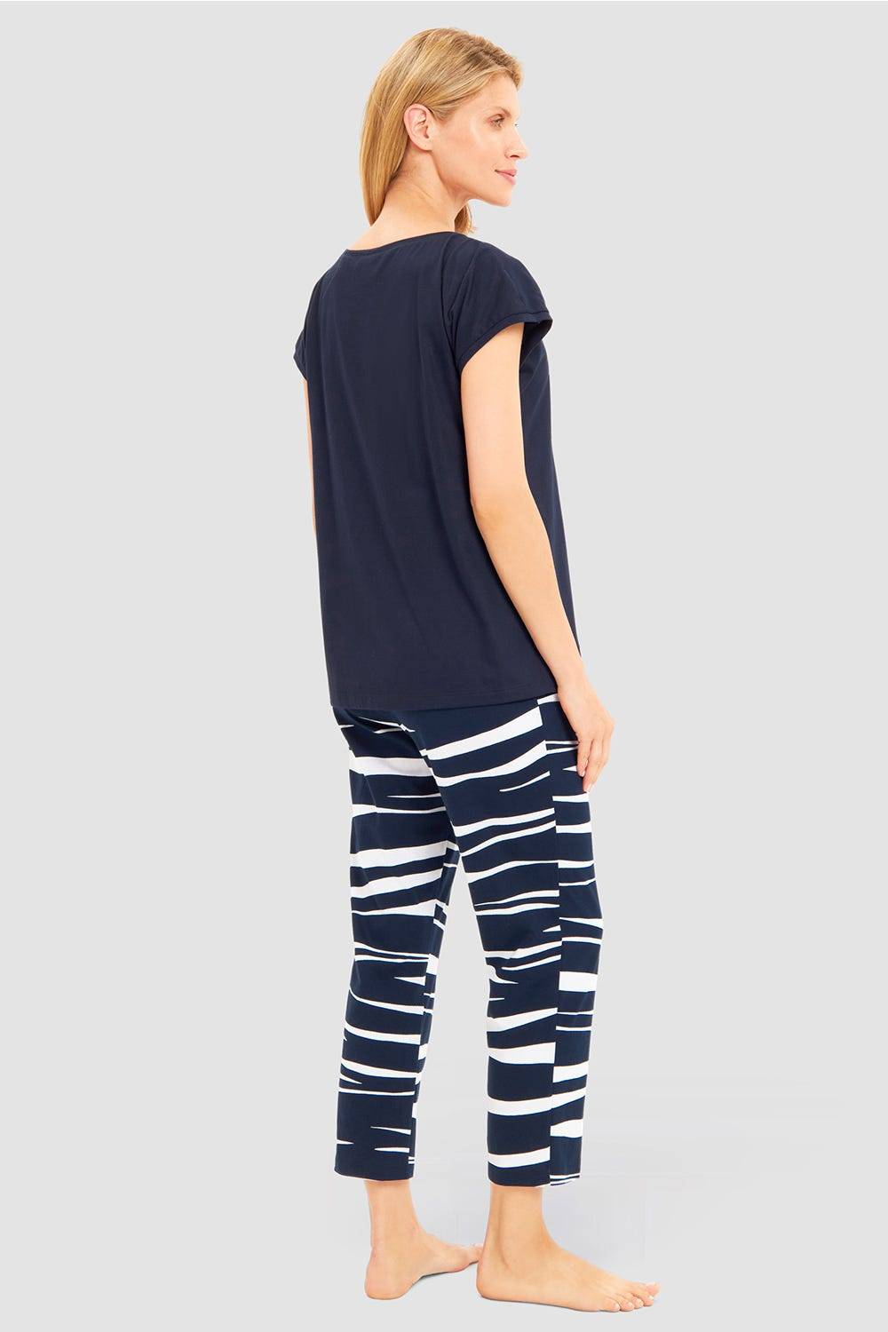 Rösch Pyjama mit Grafikdruck Wellenförmig 100% Baumwolle Schlussverkauf
