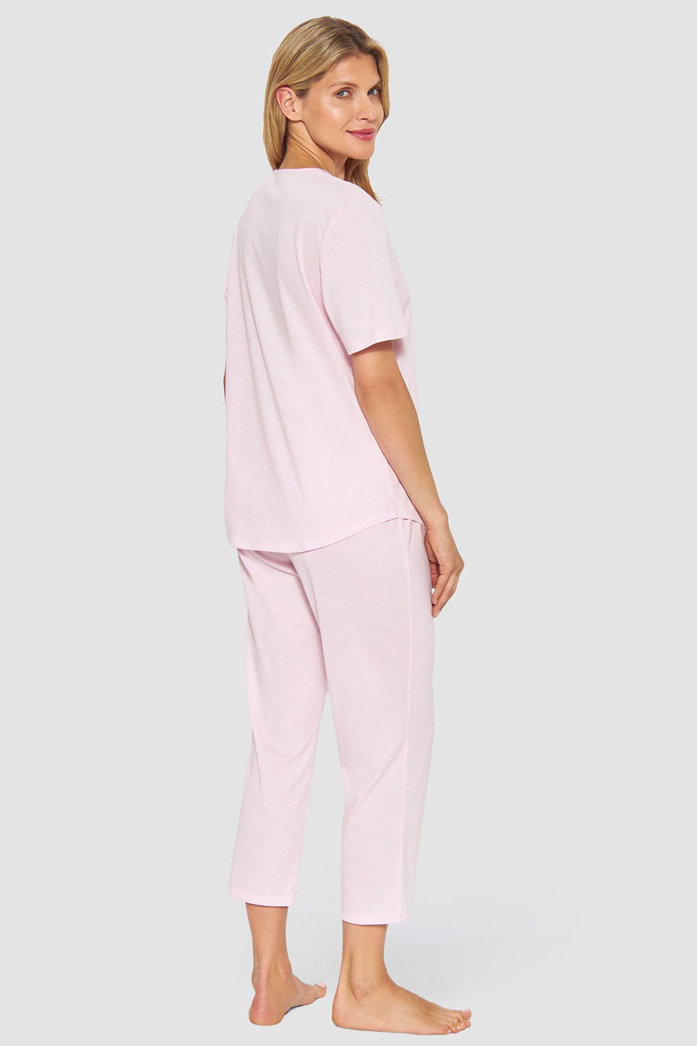 Rösch Pyjama mit Spitzendetails Rosa Baumwolle Schlussverkauf