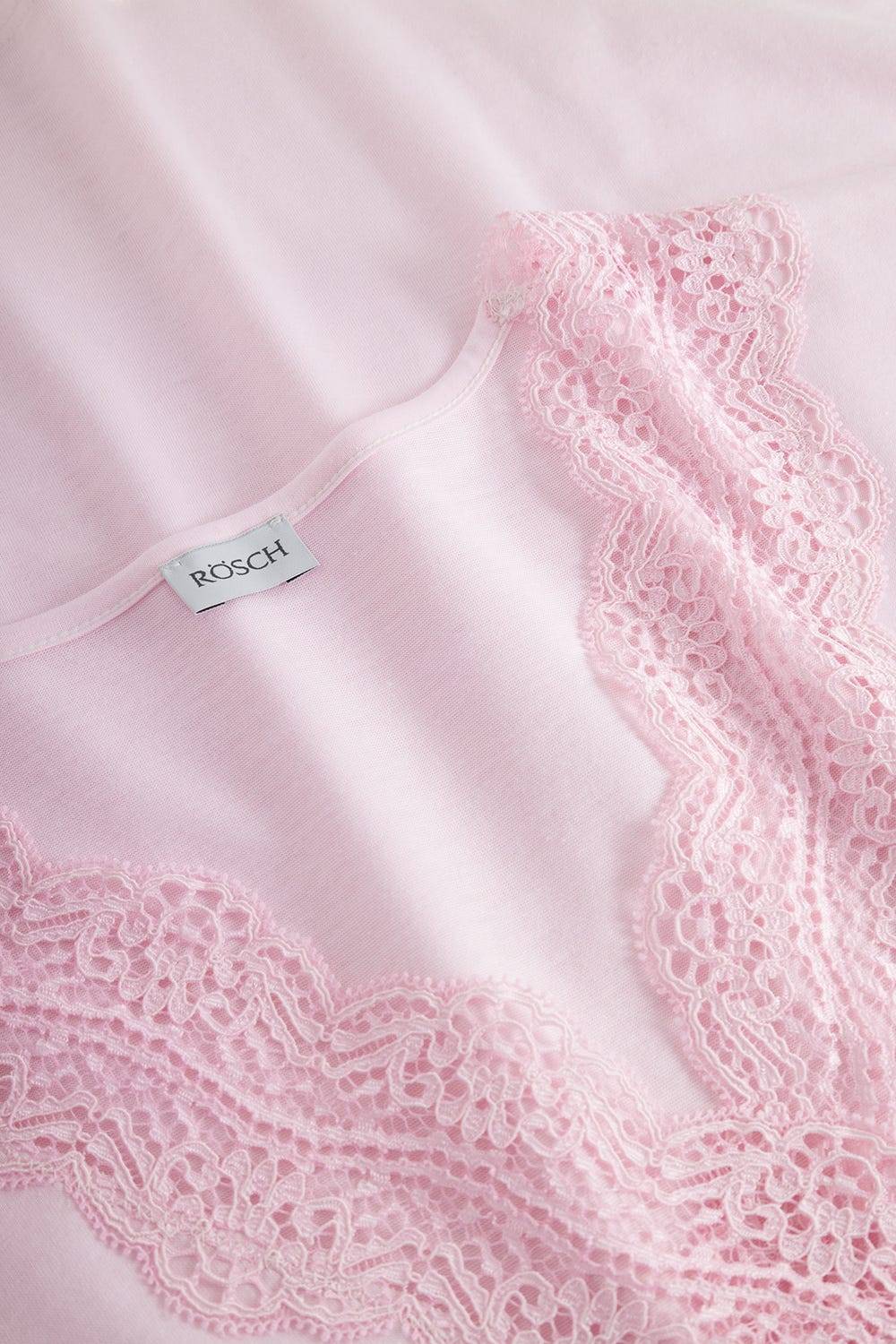 Rösch Pyjama mit Spitzendetails Rosa Baumwolle Schlussverkauf