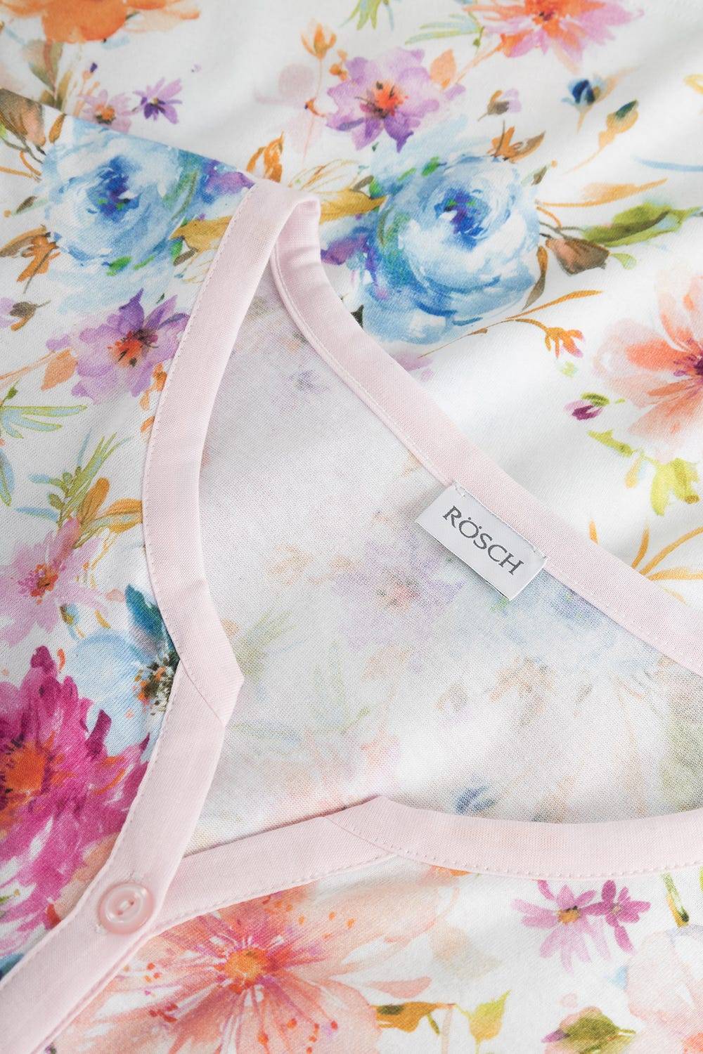 Rösch Pyjama im Blütendruck rosa romantisch 100% Baumwolle Günstiger Verkauf