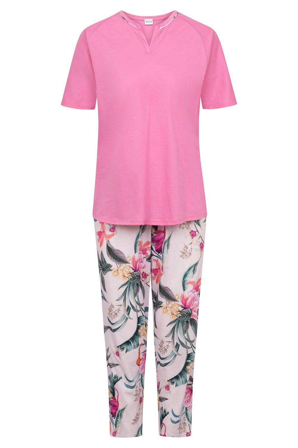 Rösch Pyjama im sommerlichen Blumendruck exotisch Baumwolle/Modal Blitzverkäufe