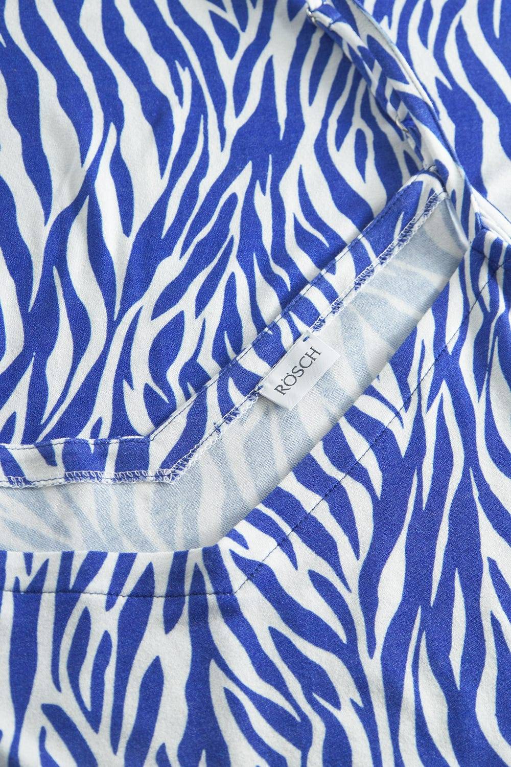 Rösch Strandkleid im modernen Zebradruck Blau-Weiß Spaghetti-Träger Viskose/Elasthan im Angebot