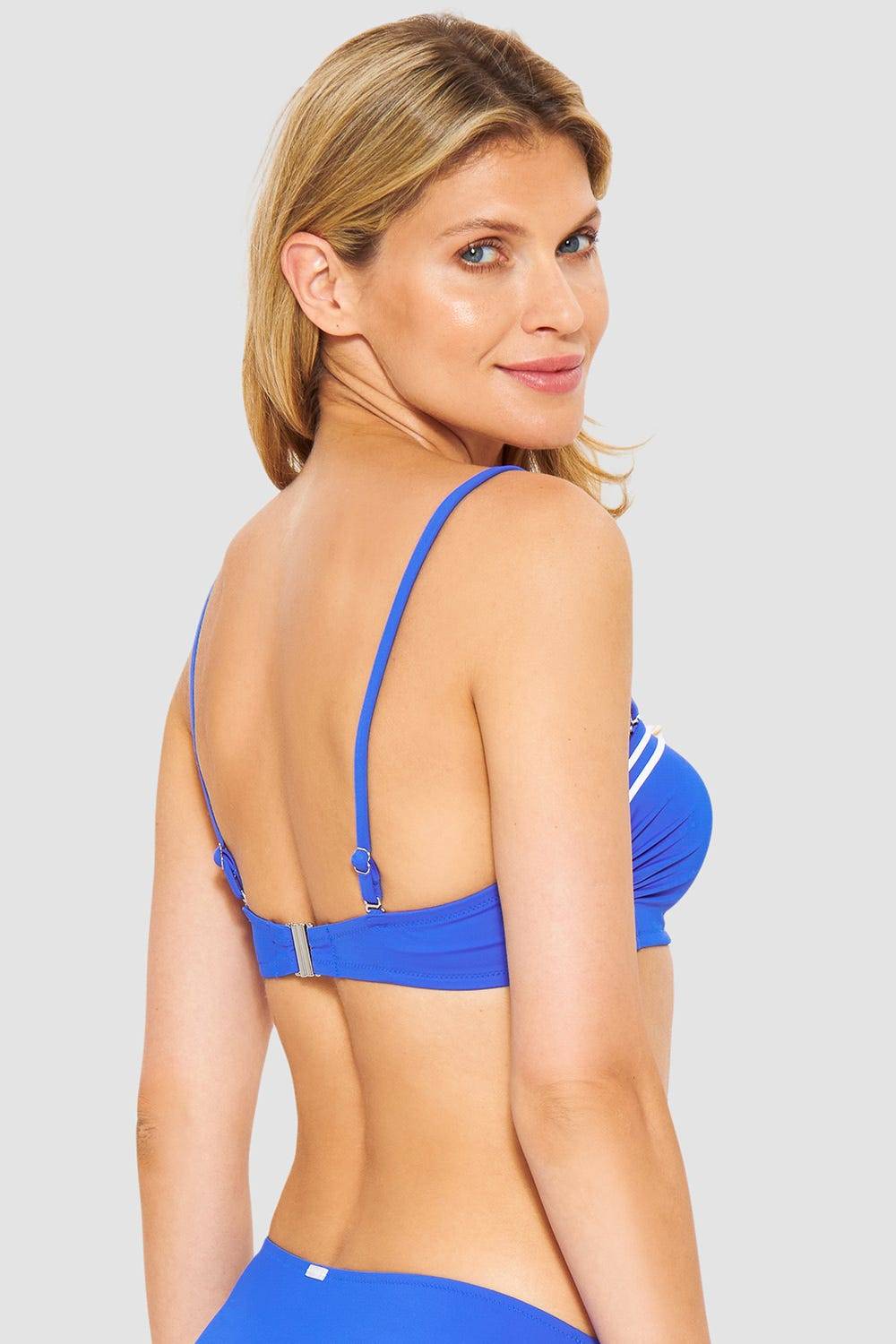 Rösch Bikini-Oberteil mit Streifendetails Neon-Blau Günstiger Verkauf
