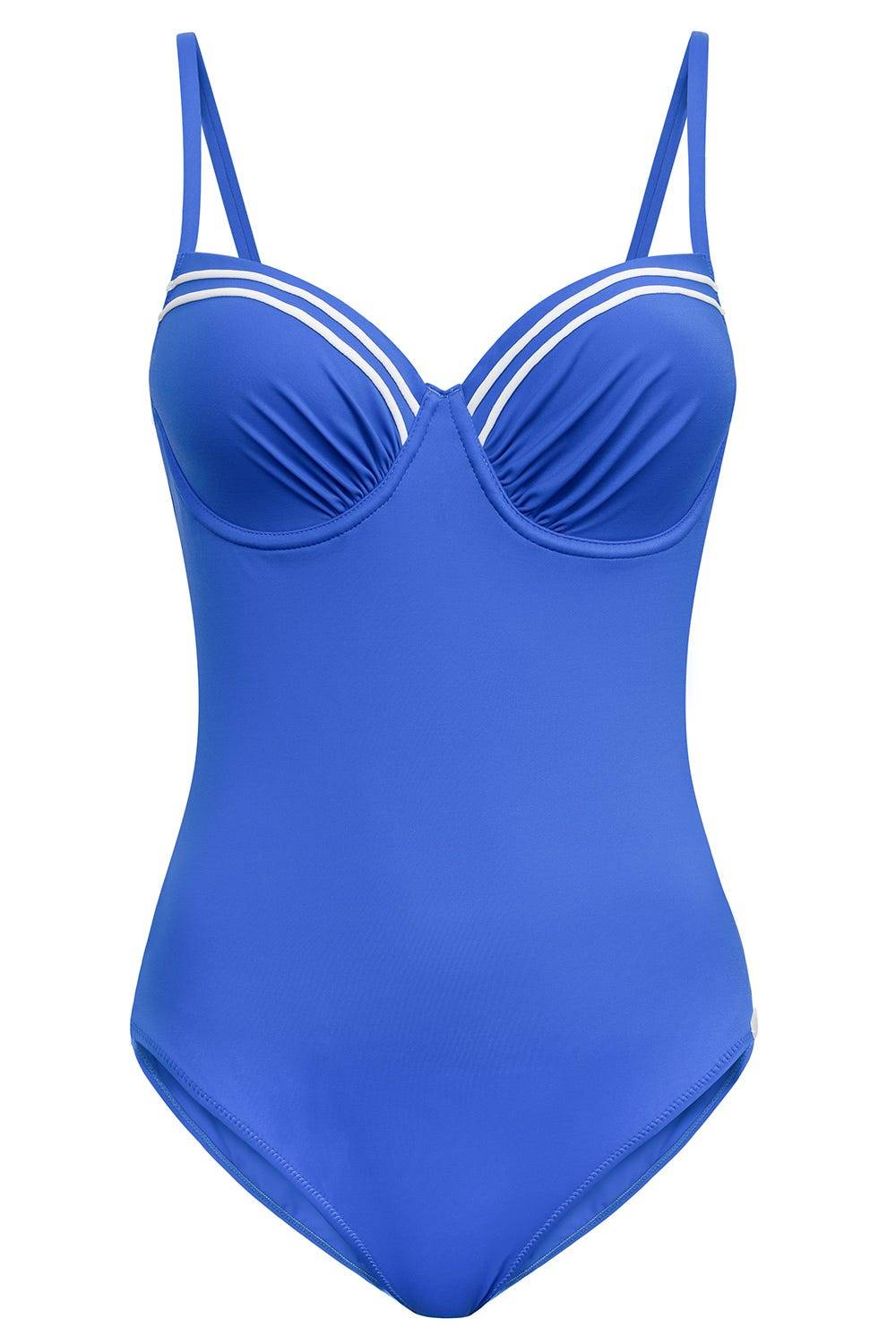 Rösch Badeanzug mit Streifendetails Neon-Blau Meist gekauft