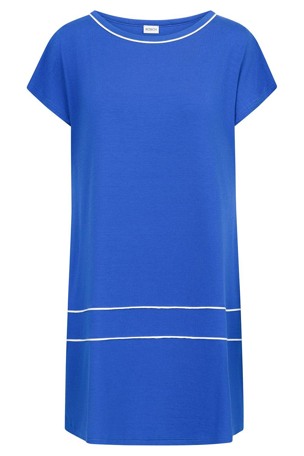 Rösch Strandkleid Kurzarm mit Kontrast-Paspeln Neon-Blau Blitzverkäufe
