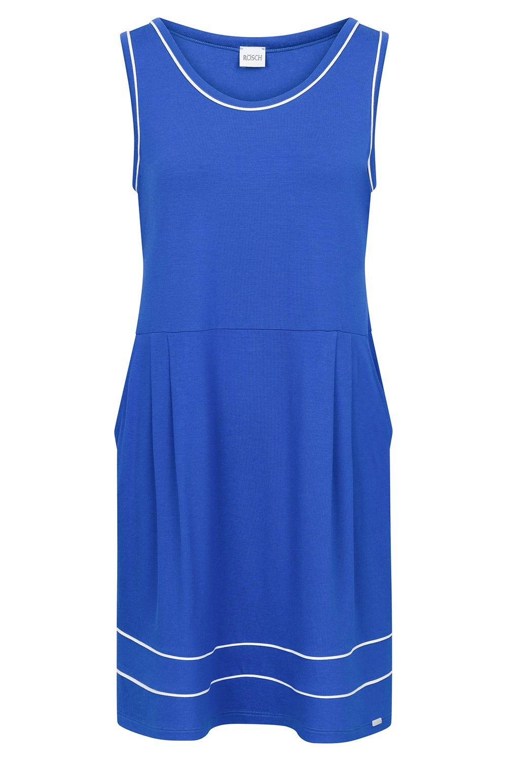 Rösch Strandkleid Ärmellos mit Kontrast-Paspeln Neon-Blau Hotsell