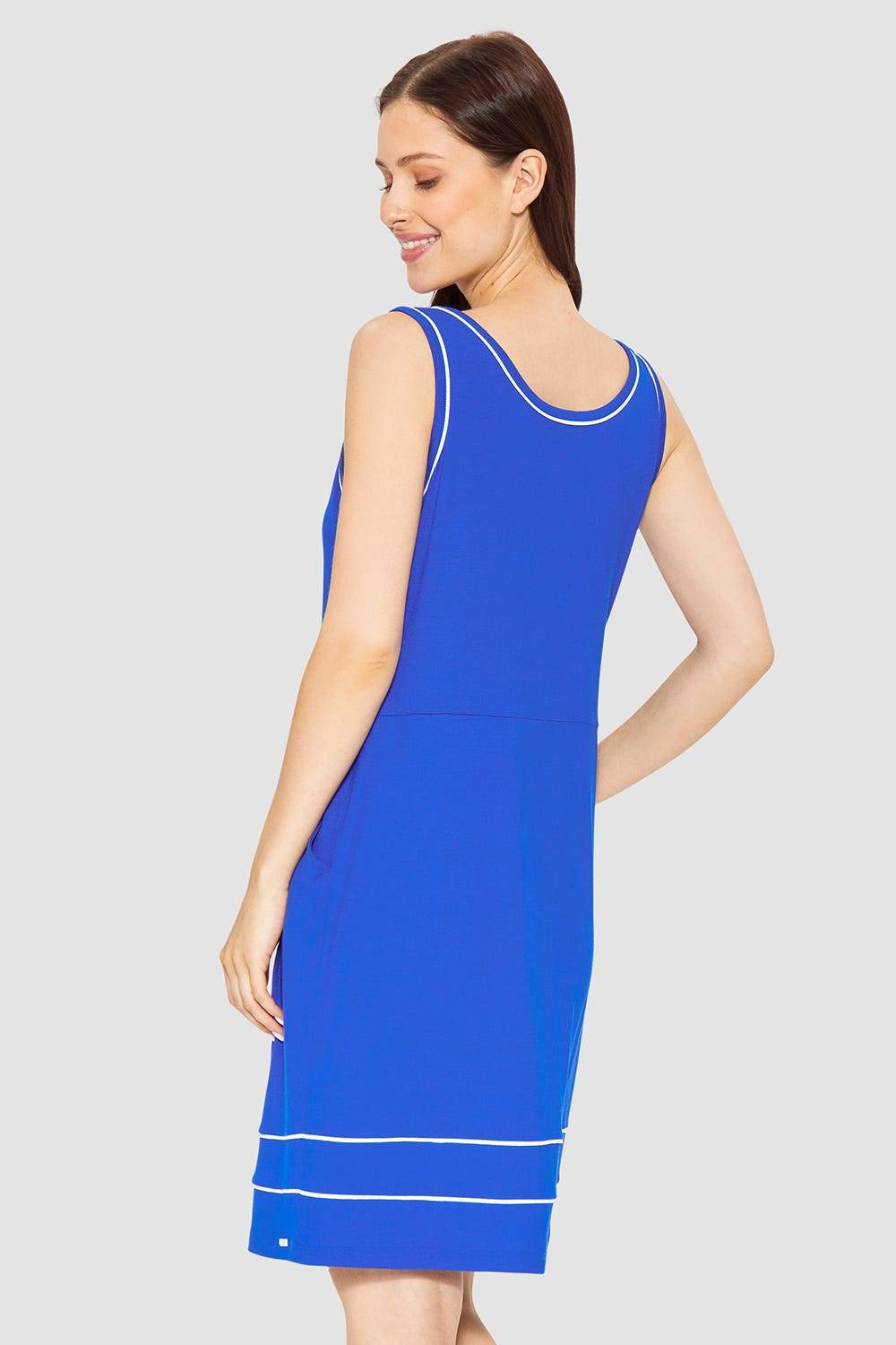 Rösch Strandkleid Ärmellos mit Kontrast-Paspeln Neon-Blau Hotsell